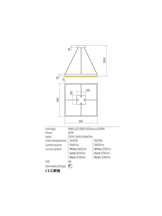 Redo Group Febe Pendant Light LED with Warm White Light White