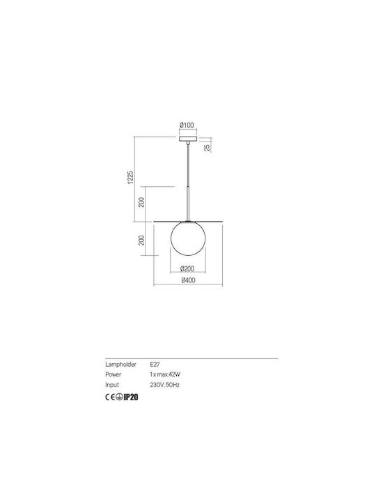 Redo Group Pendant Light Single-Light for Socket E27 Gold