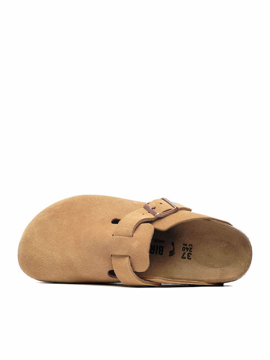 Boston Vl Leather Winter Women's Slippers Beige Narrow Fit