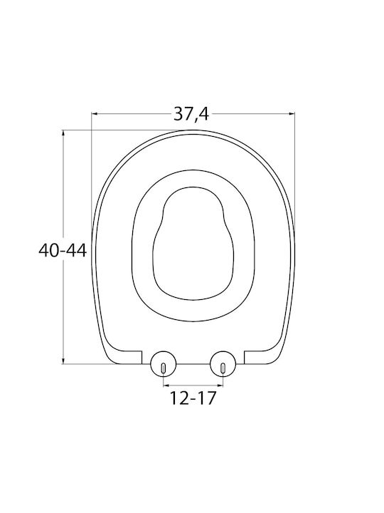 Παιδικό Καπάκι Λεκάνης Soft Close Πλαστικό 40-44x37.4cm Λευκό