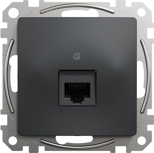Schneider Electric Sedna Single Mecanism de priză de rețea RJ45 De tip Cat6 în culoarea Gri SDD114461