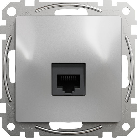 Schneider Electric Sedna Einzeln Mechanismus Netzwerksteckdose RJ45 Cat6 in Grau Farbe SDD113461