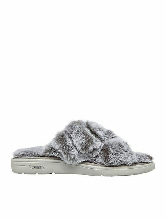 GO Lounge Winter Women's Slippers with Fur Gray