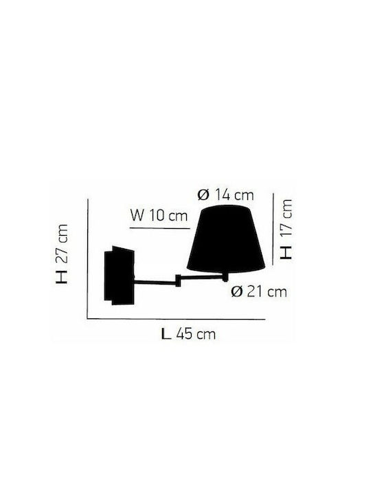 Home Lighting Modern Leuchte Wand mit Fassung E27 Weiß 45x27x10cm