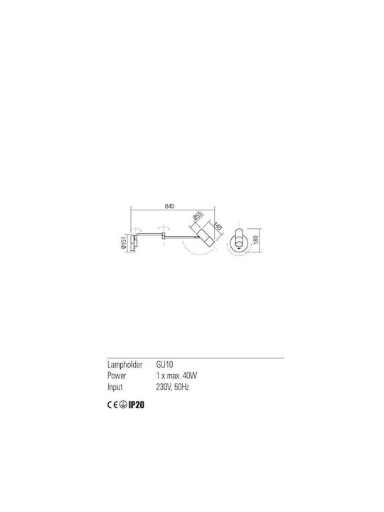 Redo Group Modern Lamp Wall with Socket GU10 White