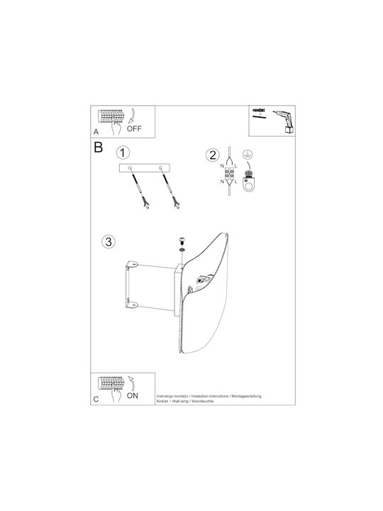 Sollux Tila Modern Lamp Wall with Socket G9 Black 30x15x15cm