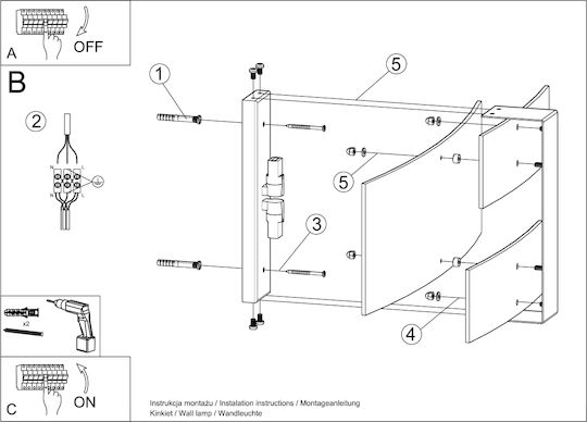 Sollux Celia Modern Lamp Wall with Socket G9 White 42x20x15cm