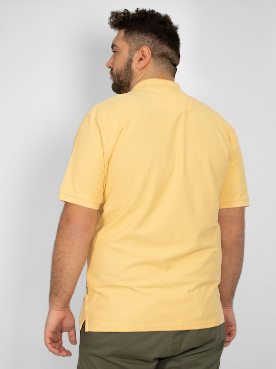 Double S Men's Short Sleeve Blouse Polo Yellow