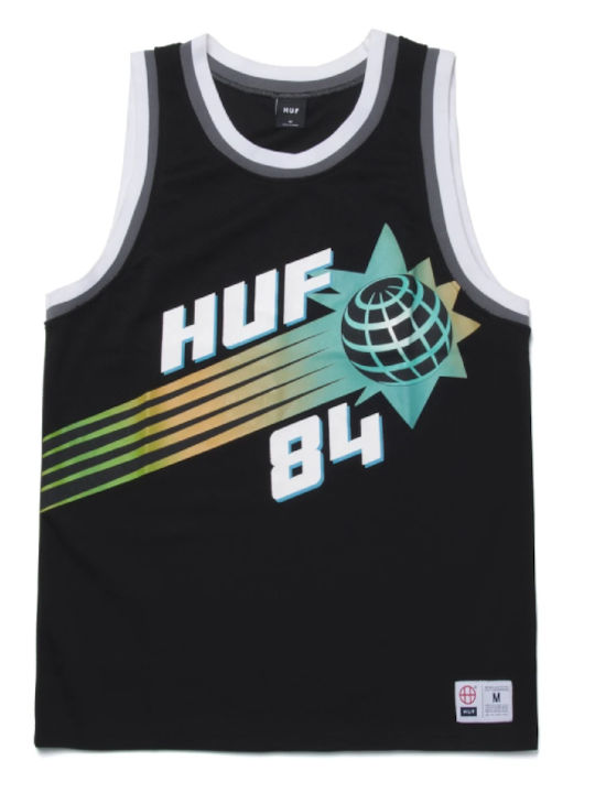 HUF Rebound Men's Athletic Short Sleeve Blouse Black