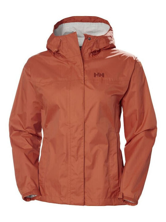 Loke Women's for Hiking Short Lifestyle Jacket Waterproof for Spring or Autumn Orange
