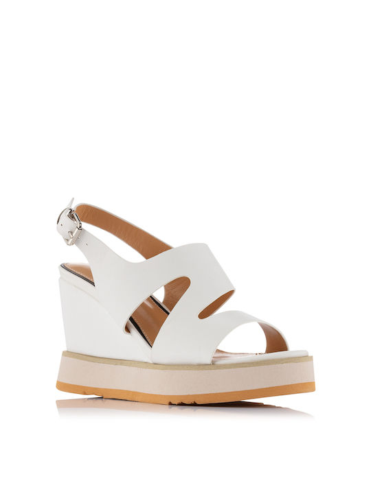 Plato Women's Ankle Strap Platforms White