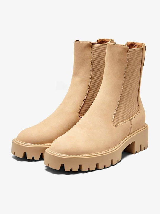 Only Leather Women's Chelsea Boots Beige