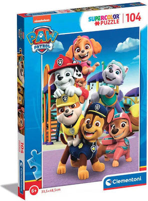 Kinderpuzzle Supercolor Paw Patrol für 6++ Jahre 104pcs Clementoni