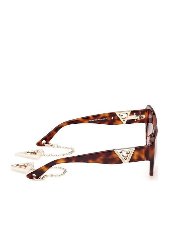 Guess Women's Sunglasses with Brown Tartaruga Horn-Rimmed Frame and Grey Gradient Lens GU7892 52B