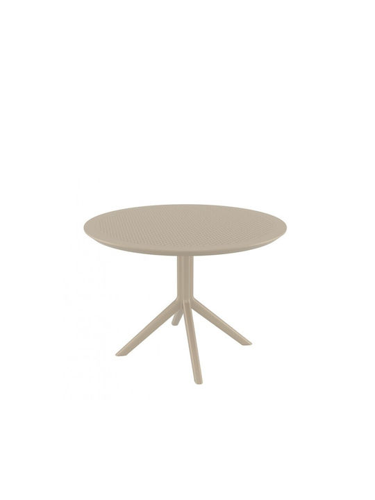 Masa pentru spații exterioare din polipropilenă Sky Taupe 105x105x74buc