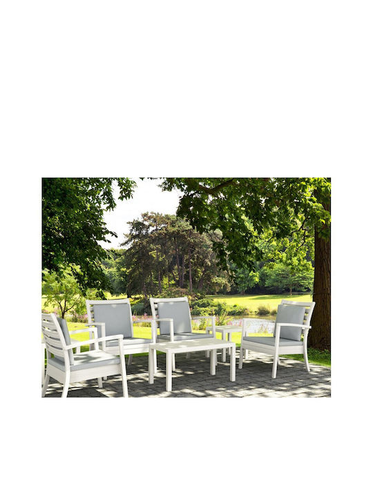 Sitting Room Table for Small Spaces Made of Polypropylene Ocean White 90x45x45cm