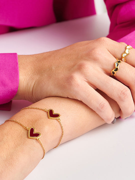 LifeLikes Women's Bracelet Chain with design Heart made of Steel Gold Plated