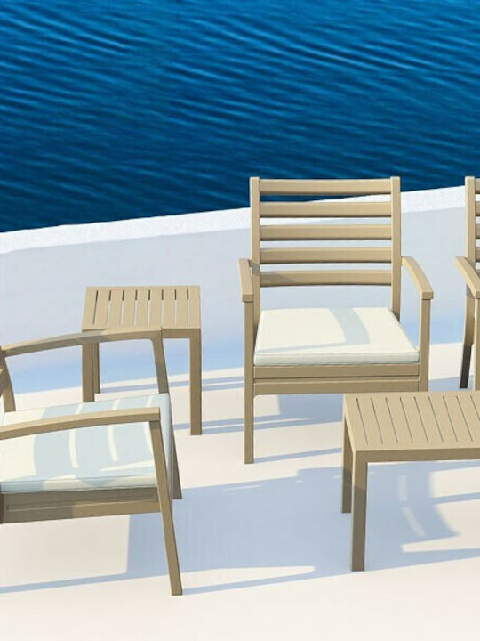 Ocean Auxiliary Outdoor Free Standing Polypropylene Table Taupe 45x45x45cm