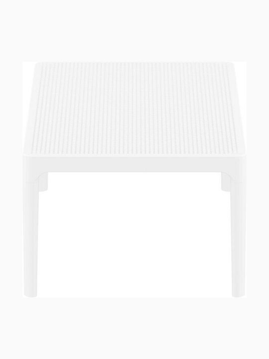 Sky Sitting Room Outdoor Free Standing Polypropylene Table White 100x60x40cm