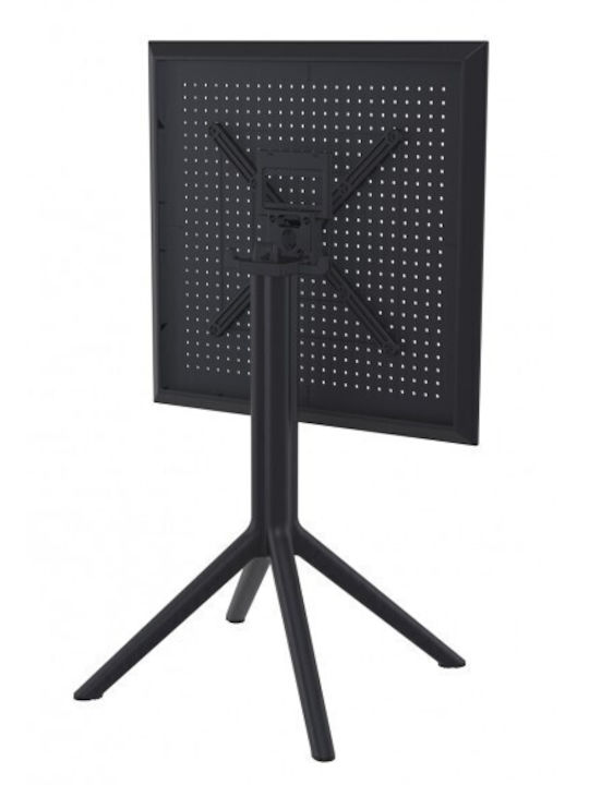 Sky Outdoor Dinner Free Standing Polypropylene Table Black 70x70x74cm