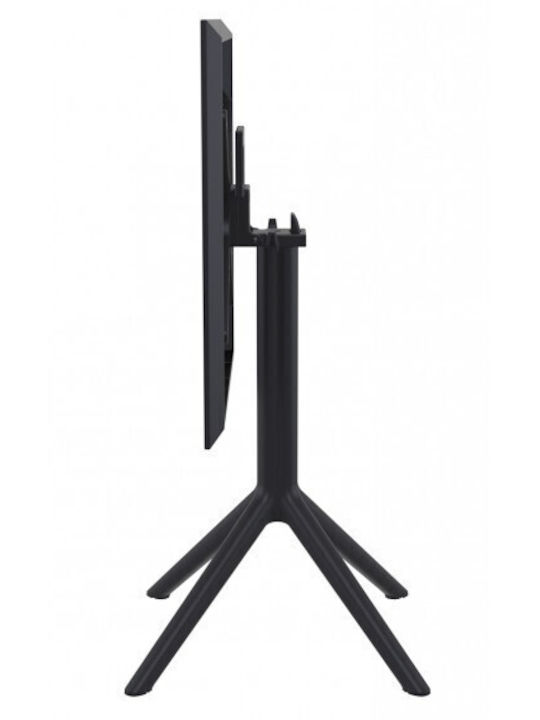 Sky Outdoor Dinner Free Standing Polypropylene Table Black 70x70x74cm