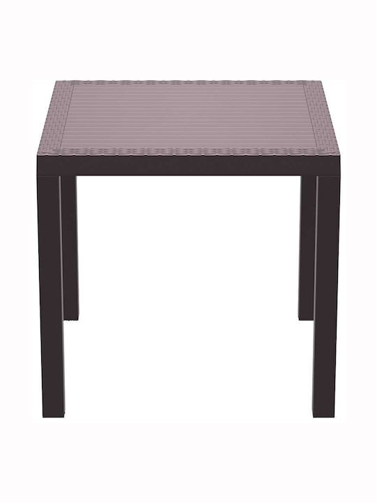 Tisch für kleine Außenbereiche Rattan Stabil Orlando Braun 80x80x75cm