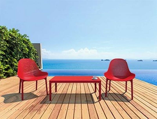 Tisch Stabil Sky Rot 100x60x40cm