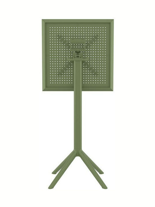 Sky Outdoor Bar Foldable Polypropylene Table Olive Green 60x60x108cm