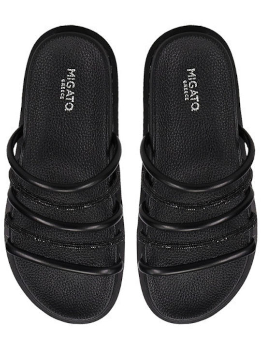 Women's Flat Sandals in Black Color