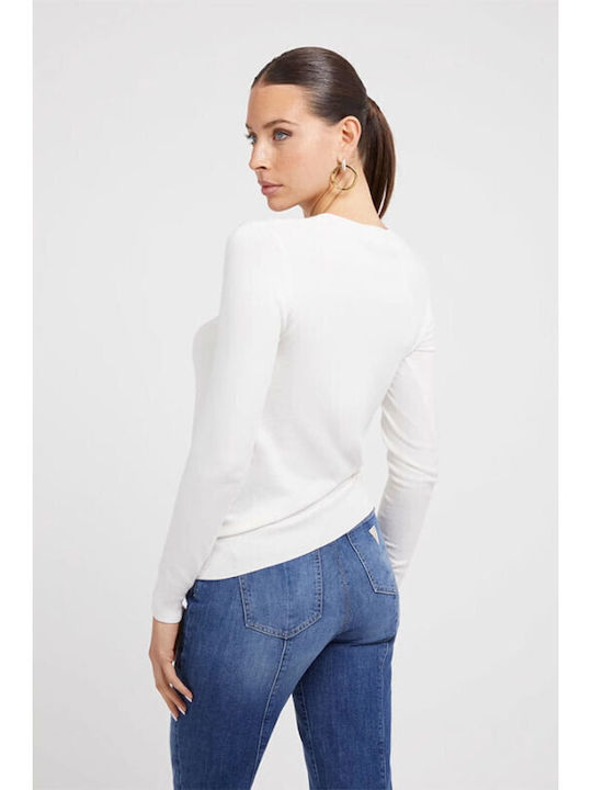 Guess Women's Long Sleeve Sweater White