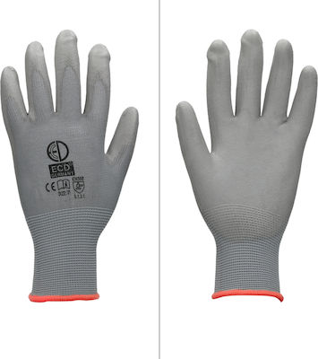 ECD Germany Polyurethane Safety Gloves Gray