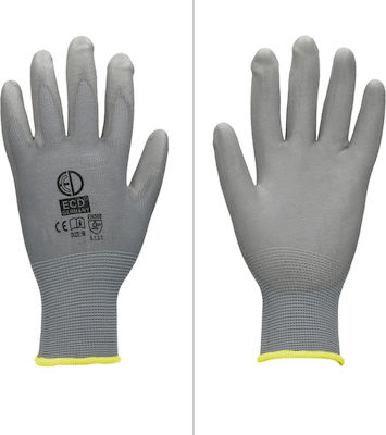 ECD Germany Polyurethane Safety Gloves Gray