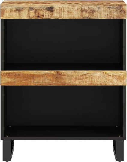 Ντουλάπι Σαλονιού από Μασίφ Ξύλο Μαύρο 60x33x75cm