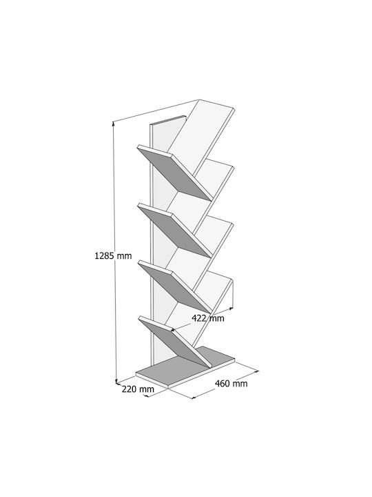 Liana Bookcase Beige 46x22x128.5cm