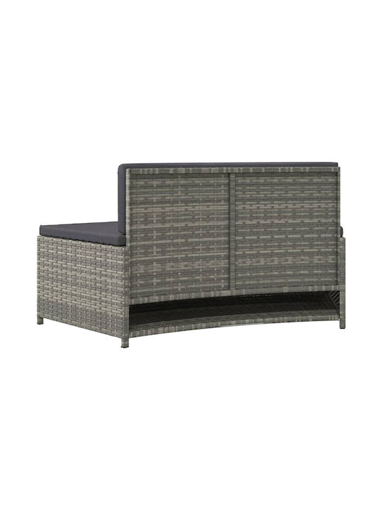 Bancă Exterior Rattan cu Perne 73x45x30cm