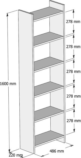 Bibliothek Classiker Weiße 48.5x22x160cm