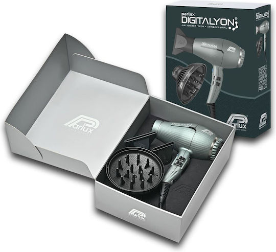 Parlux Digitalyon Ionic Professional Hair Dryer with Diffuser 2400W Glitter Gray