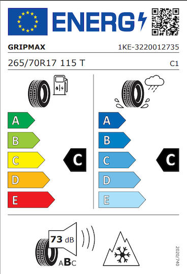 Gripmax Inception Rwl 265/70R17 115T T/A 4 Εποχών Λάστιχο για 4x4 / SUV Αυτοκίνητο