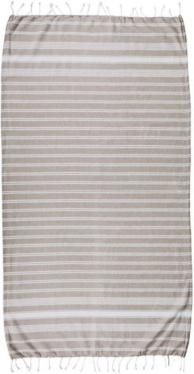 Butlers Beach Towel Cotton Beige with Fringes 170x90cm.