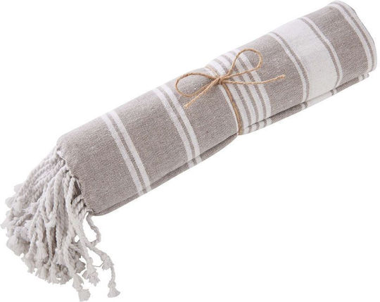 Butlers Beach Towel Cotton Beige with Fringes 170x90cm.