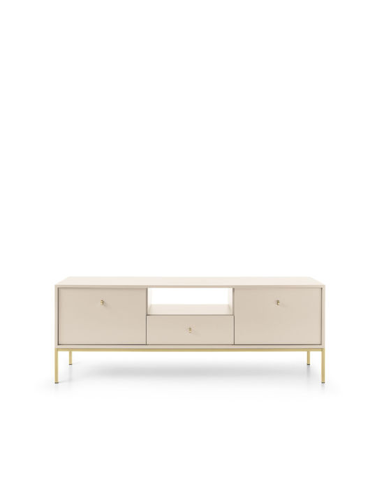 TV-Möbel Hölzernes Mono Beige + Gold L153xB39xH56cm