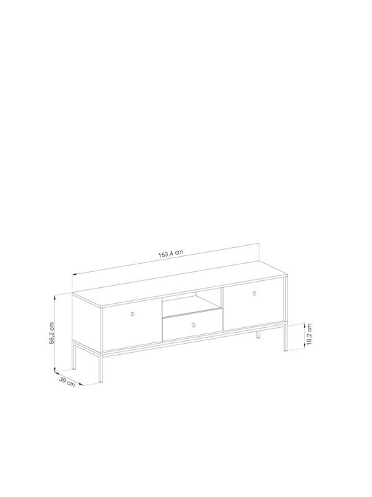 Έπιπλο Τηλεόρασης Mono Μπεζ + Χρυσό Μ153.4xΠ39xΥ56cm