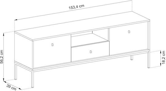 Mono Beige TV Stand Length 153.4xDepth 39xHeight 56cm
