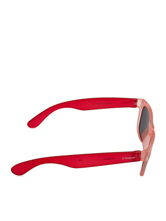 Polaroid Square Kids Sunglasses with Polarized Mirror Lens Pink