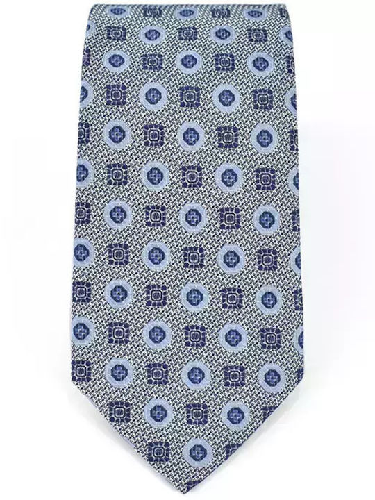 Makis Tselios Fashion Herren Krawatte Monochrom in Hellblau Farbe