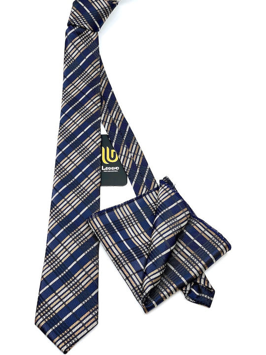 Legend Accessories Synthetic Men's Tie Set Printed Navy Blue