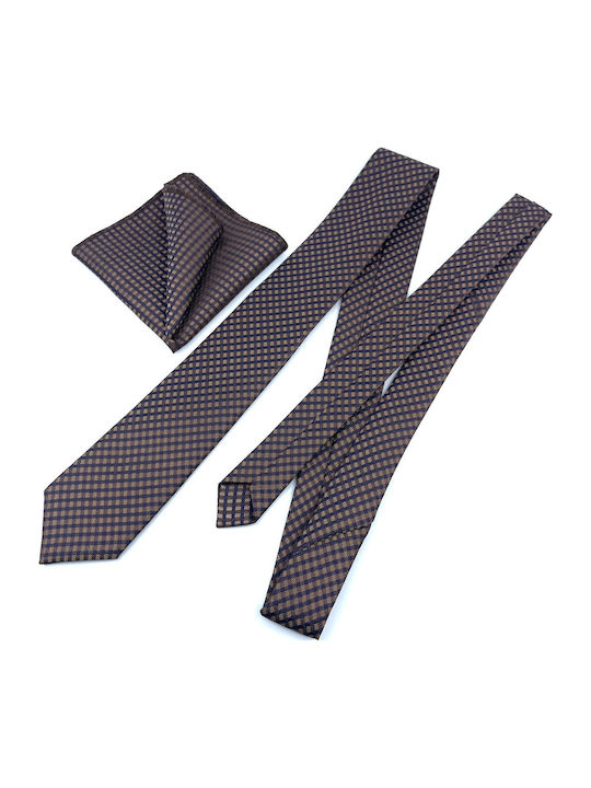 Legend Accessories Herren Krawatten Set Gedruckt in Braun Farbe