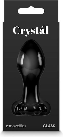 Ns Novelties Crystal Flower Glass Анална тапа Черна