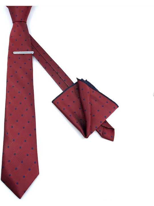 Legend Accessories Herren Krawatten Set Synthetisch Gedruckt in Rot Farbe