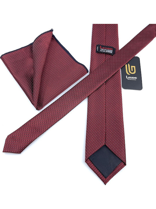 Legend Accessories Herren Krawatten Set Synthetisch,Polyester/Cotton/Leather Gedruckt in Burgundisch Farbe